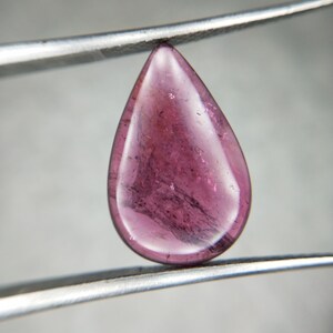 4.5 Carat Natural Pink Tourmaline : Pear Cabochon , Polished , 16.2 x 10.6 x 2.6 mm , A Grade , Luster Deep Color , Untreated and Natural.