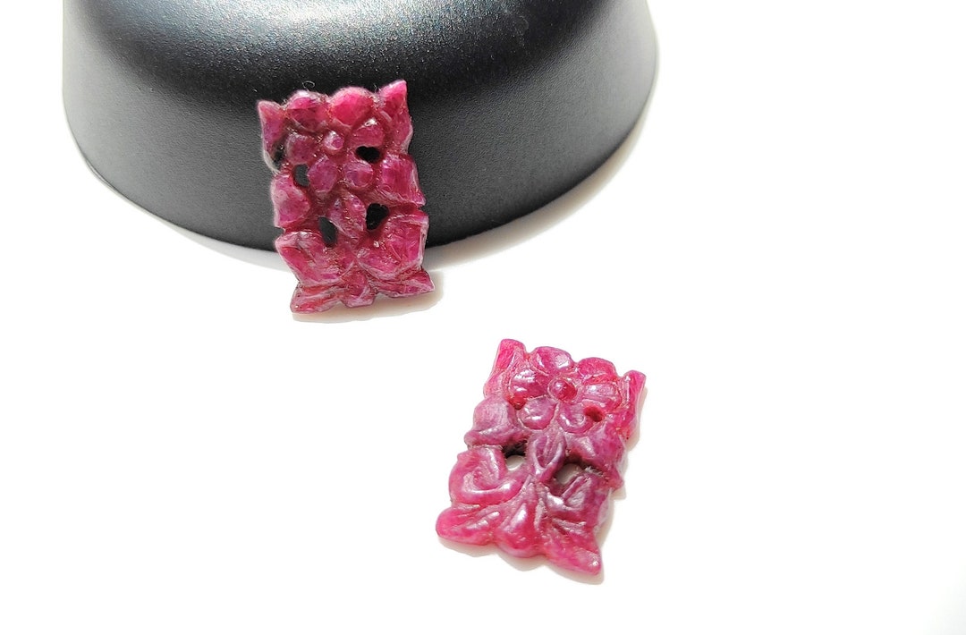 Rectangle Ruby Stone Natural Ruby Carving Rectangle Shape, 100% Natural Ruby, Handmade ...