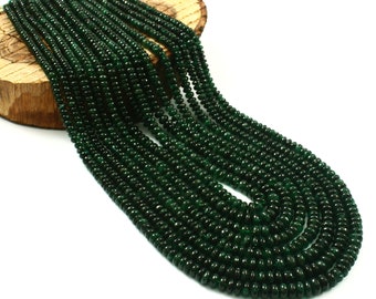 Natural Emerald Rondel Beads Necklace, 8 Strand 550 Carat Beautiful Drake Green Emerald Beads Gemstone Use For Making Jewelry