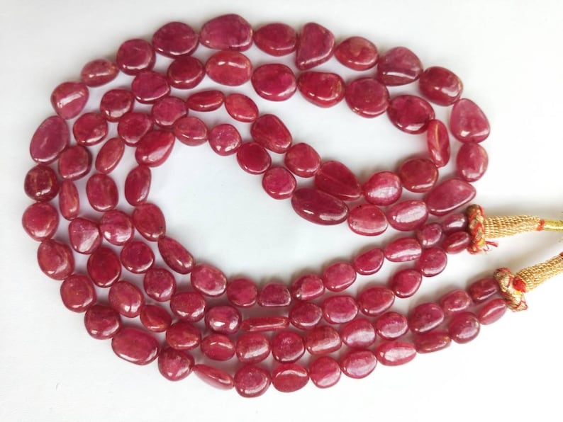 24 Ruby Necklace Real Precious Ruby Irregular Beads - Etsy