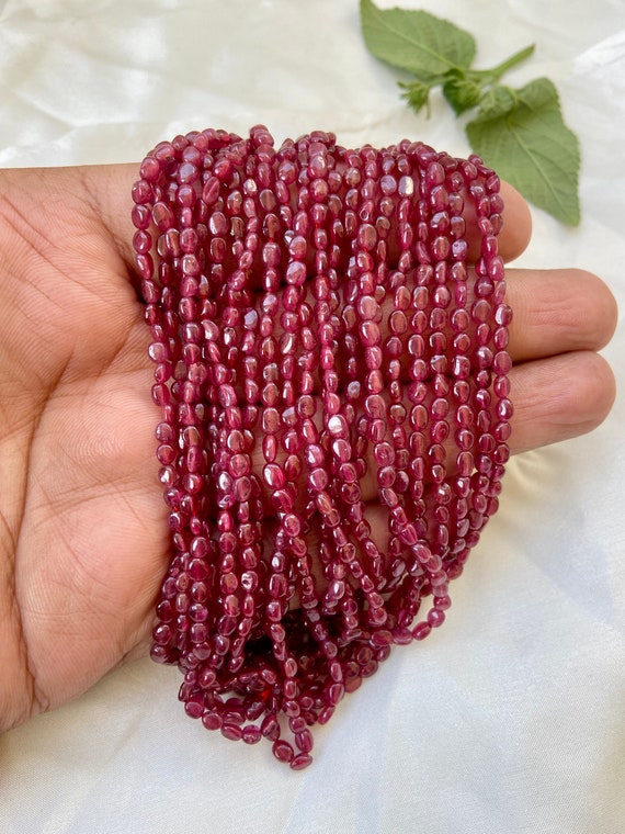 Precious Ruby Smooth Polished Oval Beads Gemstone, Rare Beads