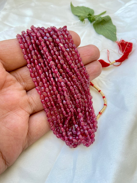 Precious Ruby Smooth Polished Oval Beads Gemstone Rare Beads