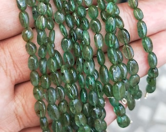 Natural Zambia Emerald Oval Beads ~~~ 3 to 5 mm ~~~ 4.25 Inches 1 Strand ~~~ Fine Quality Emerald Beads for Making Jewelry.