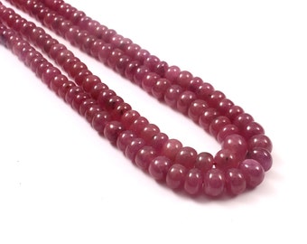 Natural Ruby Rondel Beads Gemstone, 4 mm To 7 mm Rondel Beads For Making Necklace Jewelry, Attractive Pink Color Ruby Beads