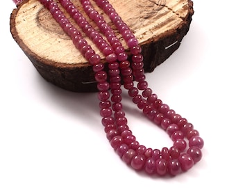 Natural Ruby Rondel Beads Gemstone, 4 mm To 9 mm Rondel Beads For Making Necklace Jewelry, Fantastic Pinkish Red Color Ruby Beads