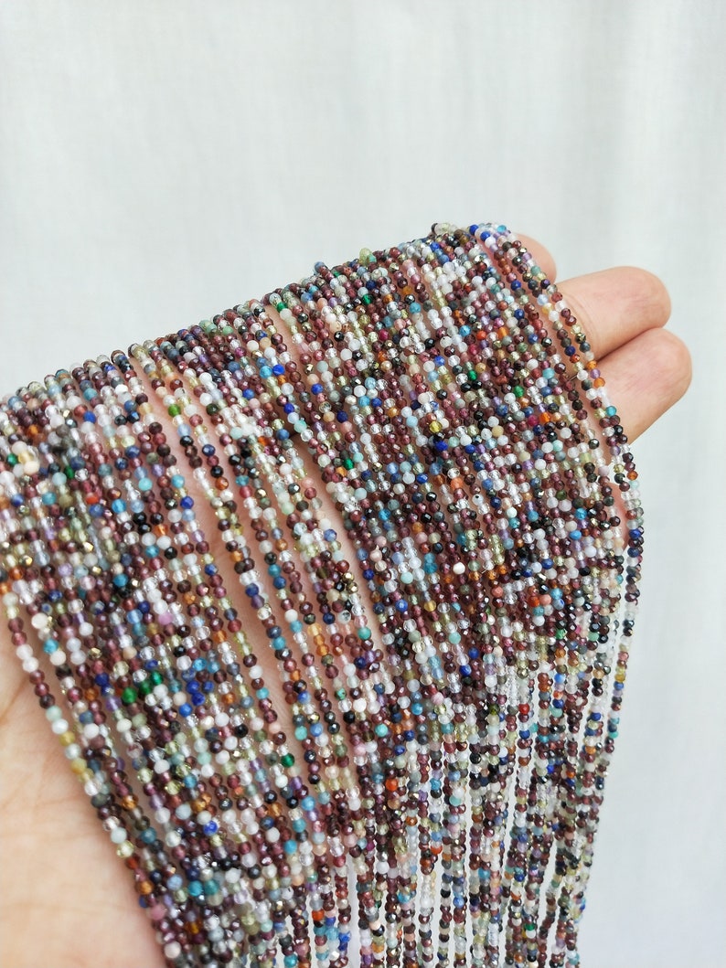 Amazing Disco Beads ___ Mixed Natural Gemstones Round Beads Etsy