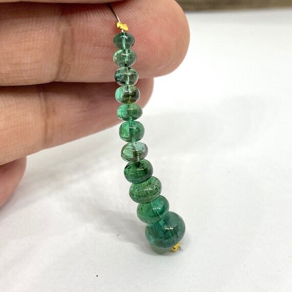 11 Beads Fine Emeralds 3.7mm to 7.5mm Rondelle Emerald Beads for Jewelry Making 1.5 Inches Length 1 Strand. Etsy Canada
