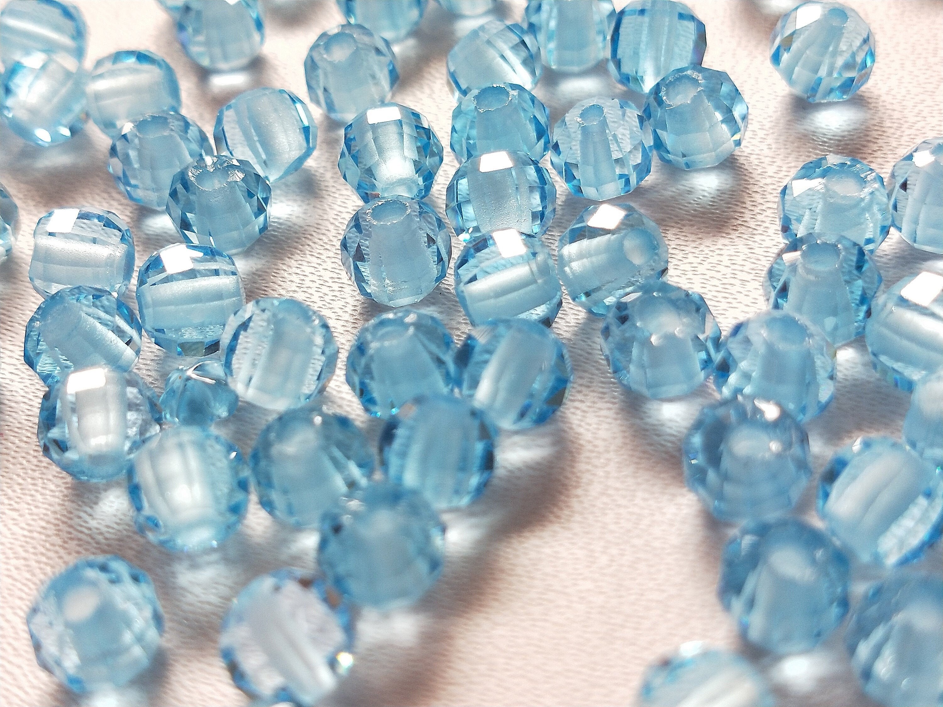 Blue Topaz Amazing Natural Blue Topaz Round Faceted Beads 6 | Etsy