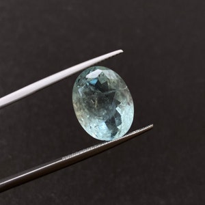 9.95 Carat Fine Quality Natural Oval Cut Aquamarine, Clear Aquamarine Oval Facet Gemstone, African Aquamarine, 16 x 12 x 7.5 mm