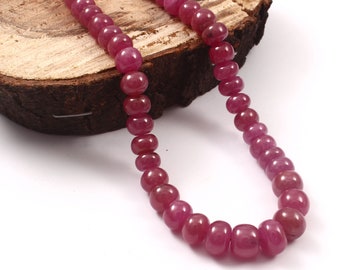 Natural Ruby Rondel Beads Gemstone, 4 mm To 10 mm Rondel Beads For Making Necklace Jewelry, Attractive Pink Color Ruby Beads