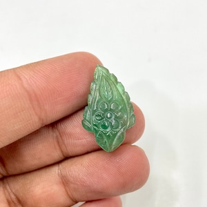 9.9 Carats Fancy Cut Emerald Carving, Loose Emerald Gemstone Carved Pendant Emerald, Emerald for Jewelry Making, May Birthstone Hand Carving