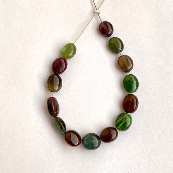 Fil De 20 Cm De Perles Gouttes Lisses De Tourmaline Multicolore De 6/8 – De Fil En Pierres