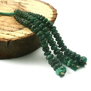 Precious Emerald Pumpkin Beads ~ Natural zamia Mines Emerald Melon Carved Beads Strand ~ Emerald Necklace ~ 5.5 to 14.5 mm