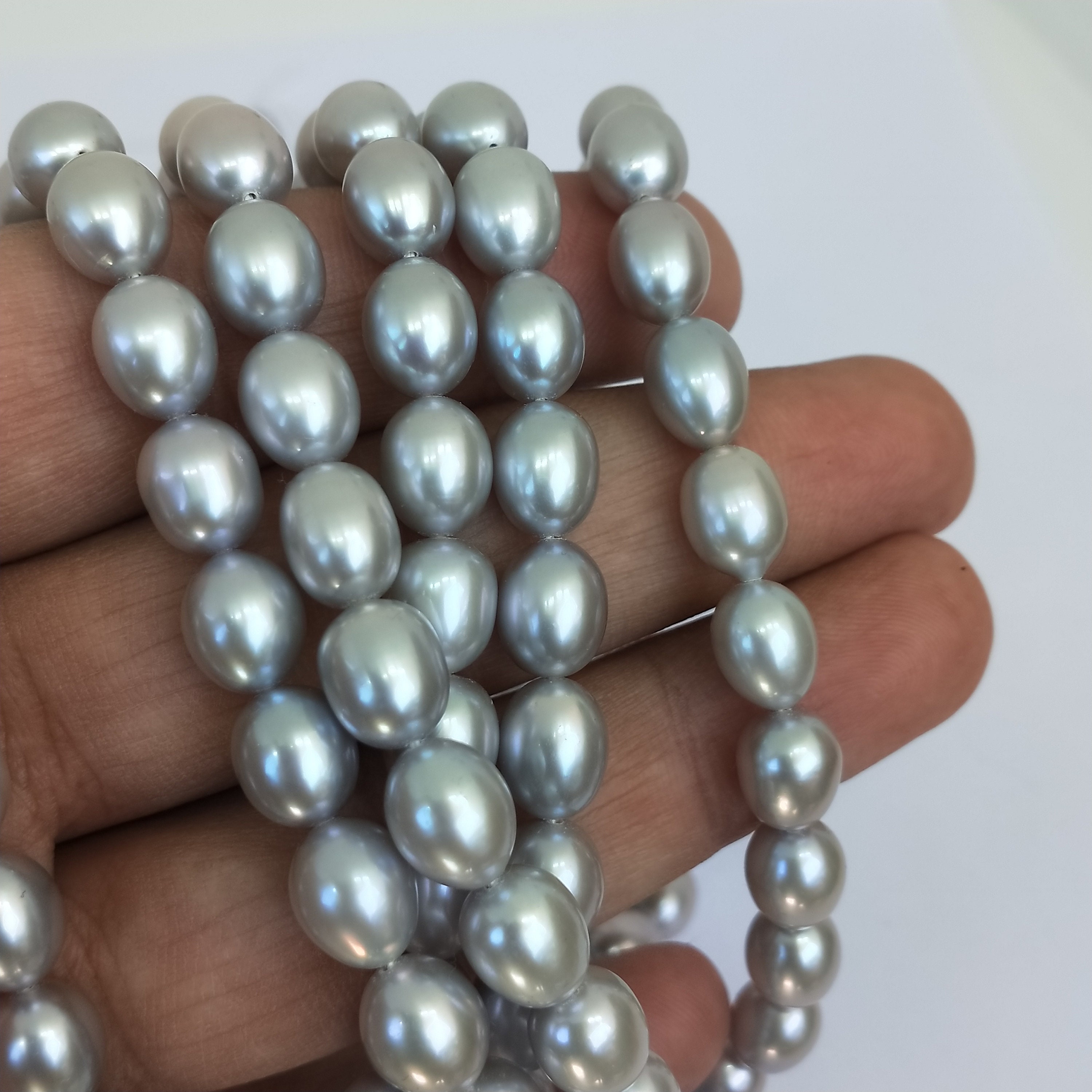 Fine Quality Cultured Pearls 8 mm Oval Smooth Pearls 16 Etsy