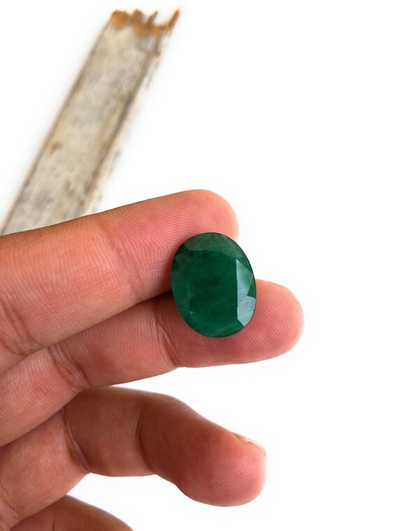 13 Carat Precious Zambian Emerald Oval Faceted Stone  Emerald for Ring  Natural Emerald  Faceted Emerald  Oval Emerald Precious Gemstone
