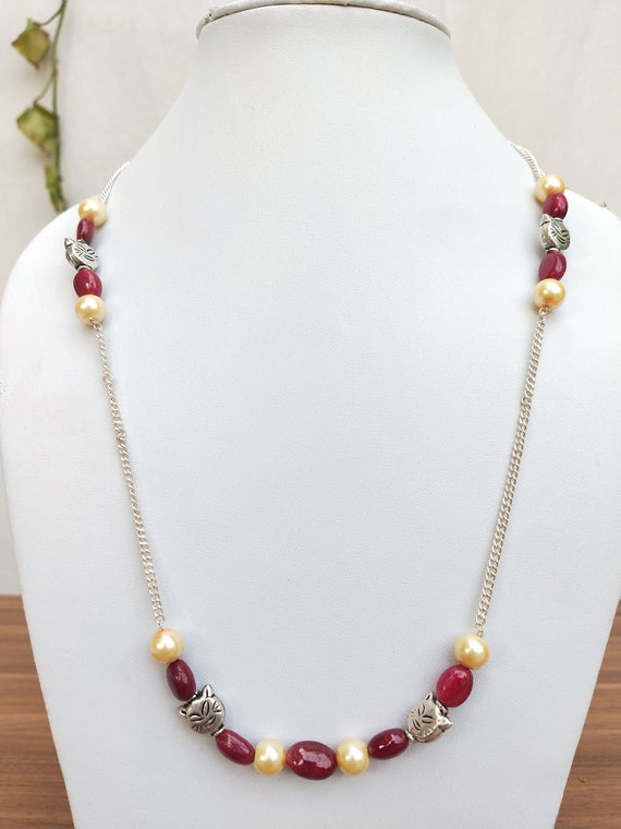 Ruby cheap pearl necklace