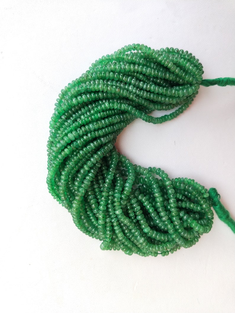 Precious Zambia Emerald Rondelle Beads ~~ Natural Emerald ~~ AAA Quality ~~ 2 to 2.5 mm ~~ 6 Inches Strand.