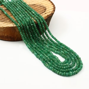 237 CRT Natural Emerald Faceted Beads Gemstone, Fine Quality Zambian Emerald Beads Tassel Necklace, Handmade Faceted Beads For Jewelry