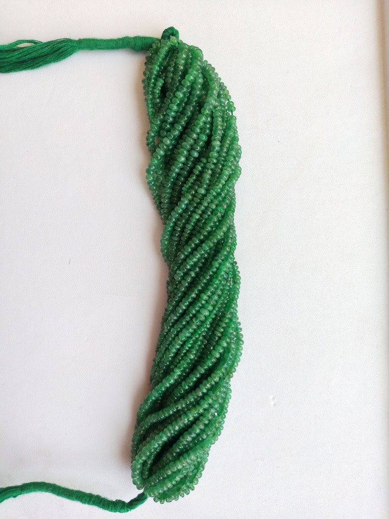 Precious Zambia Emerald Rondelle Beads ~~ Natural Emerald ~~ AAA Quality ~~ 2 to 2.5 mm ~~ 6 Inches Strand.
