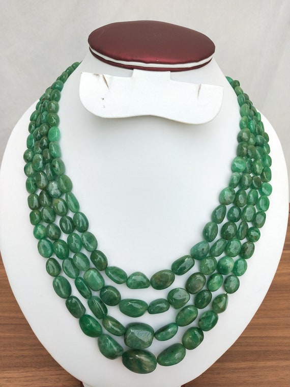 Buy Amazing Emerald Necklace Precious and Natural Zambian Emerald Tumble  Necklace 4x6 to 17x22 Mm Beads 4 Strands 20 to 24 Inches Online in India -  Etsy