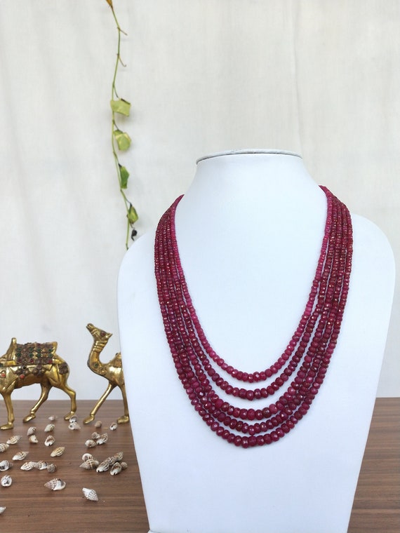 Royal Ruby Necklace Natural Precious Ruby Pigeon Faceted | Etsy