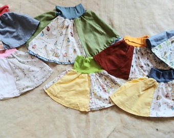 Falda de lino, algodón y lino, tallas 86-122, confeccionada a medida, Acufactum, verano.