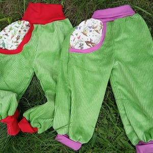 Wide corduroy bloomers with pocket