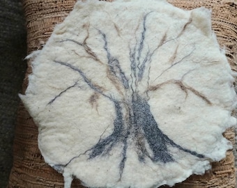 Cojines de asiento de fieltro hechos a mano, colores naturales, 100% lana virgen.