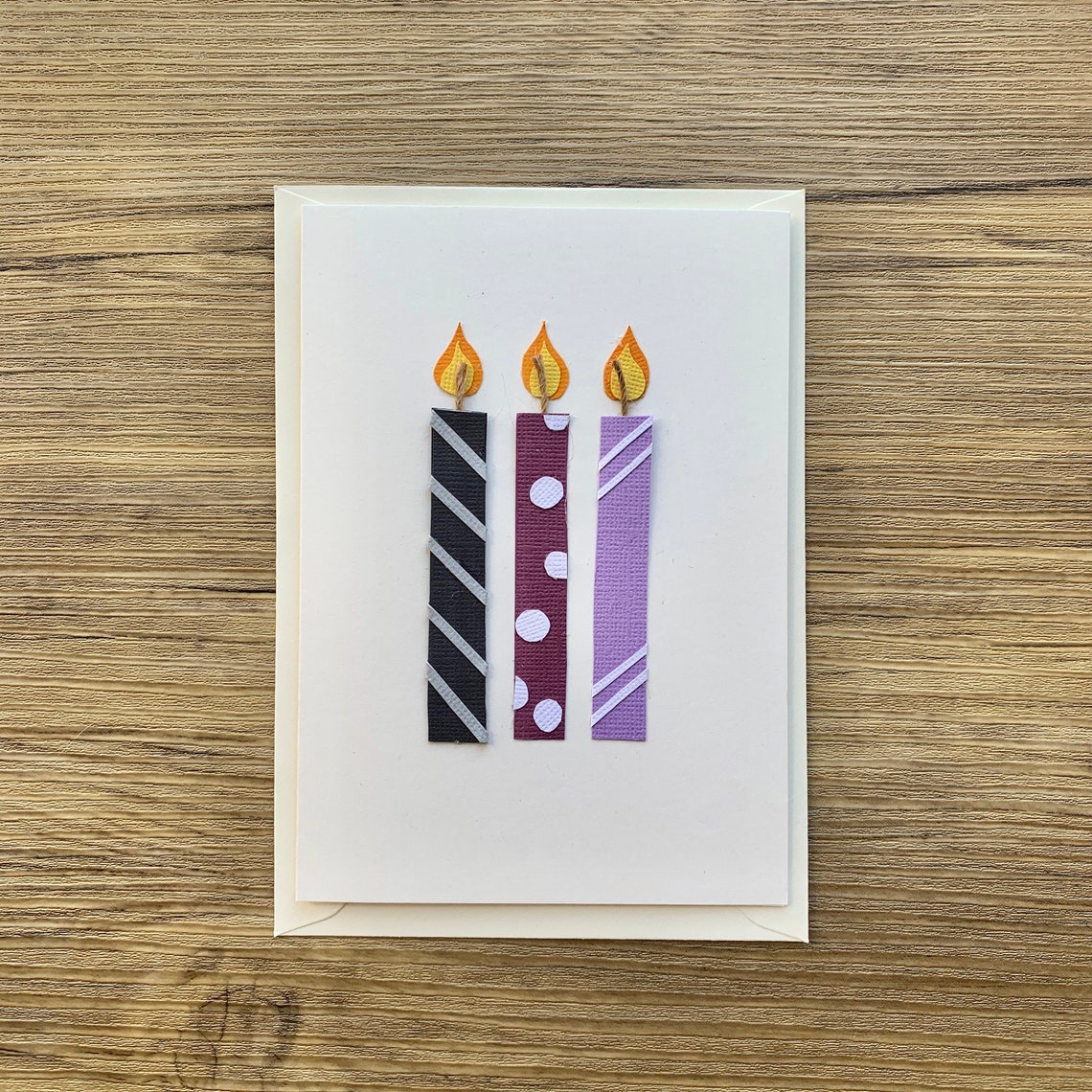 Handmade Birthday Candle Card Etsy