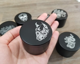 Custom Personalized Grinders Herb Grinder Accessory 2 Inch 4-piece Anodized Aluminum with Pollen Catcher