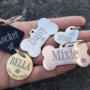 Dog Tag, Dog Tags, Dog Tags for Dogs, Personalized Dog Tag, Pet Tag, Dog ID Tag, Dog Collar, Customized Tag, Microchip, Double Sided