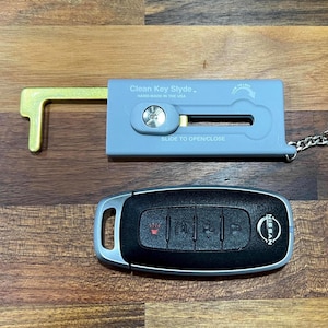 Clean Key Slyde | Retractable Door Opener Tool | Touch Free Button Pusher | Hygienic Door Opener | Door Puller Key | Touchless Door Hook