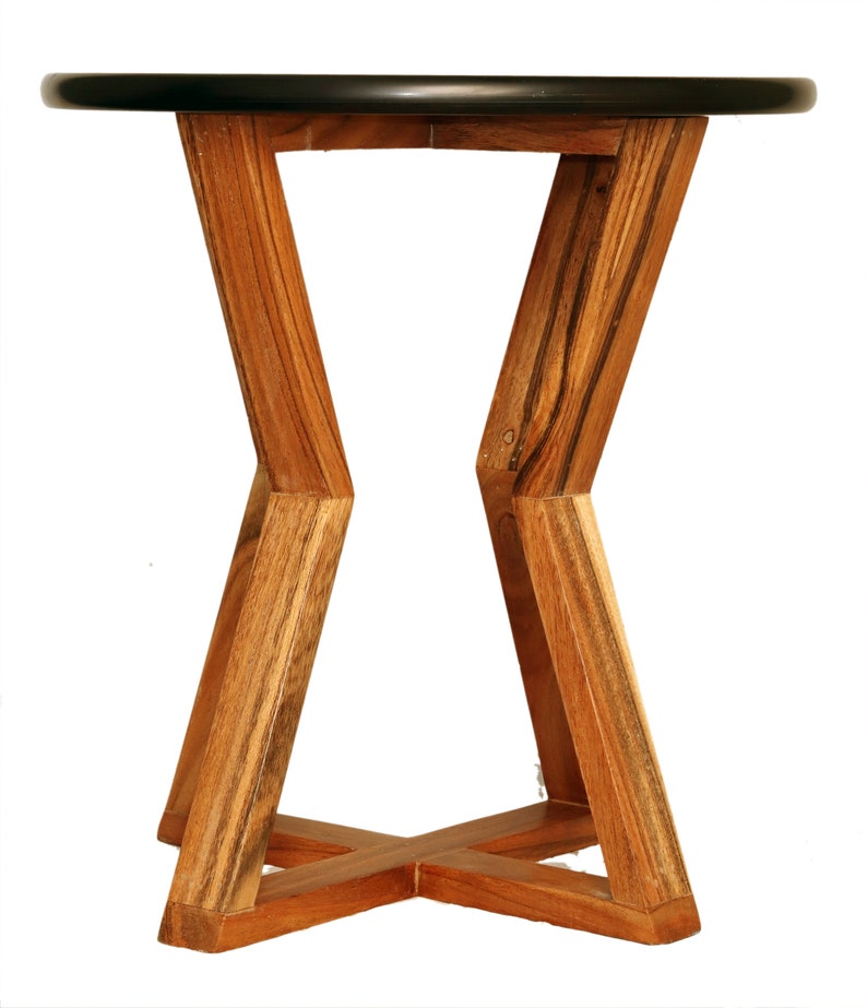 Round Acacia wood epoxy coffee table / side table Etsy