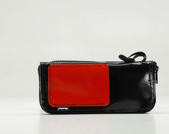 Recycled Truck Tarp Wallet • Large Zipper • Upcycled Eco-Friendly Travel • Unique Handmade #10