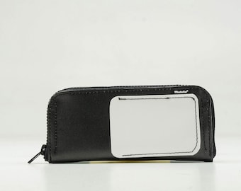 Recycled Truck Tarp Wallet • Large Zipper • Upcycled Eco-Friendly Travel • Unique Handmade #04