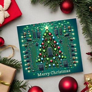 Computer themed christmas cards