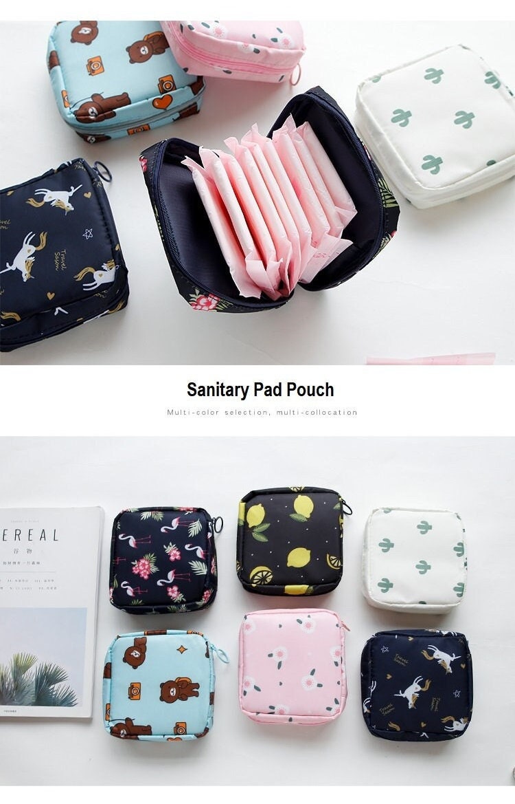 Period Pouch Portable Tampon Storage Bag,Tampon Holder for Purse Feminine  Product Organizer,unicorn rainbow Night