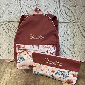 Personalized backpack + school pencil case set, PATTERN OF YOUR CHOICE