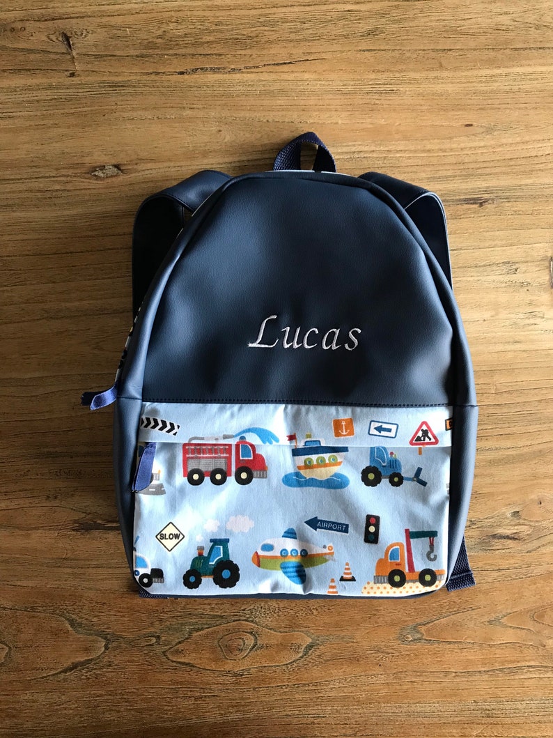 Personalized Children's Backpack Faux Leather image 1