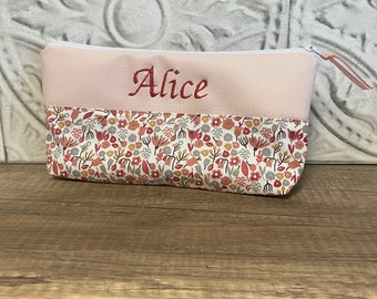 Trousse école Personnalisé simili cuir  MOTIF AU CHOIX