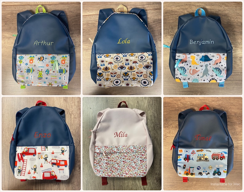 Personalized Children's Backpack Faux Leather image 3