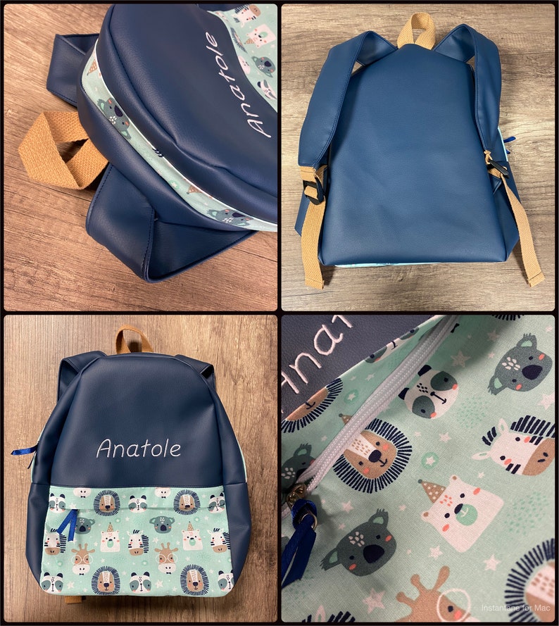 Personalized Children's Backpack Faux Leather image 6