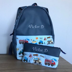 Lot Sac à dos et trousse Personnalisé MOTIF AU CHOIX