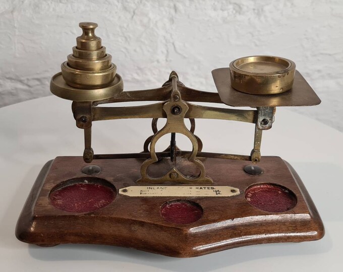 Antique Brass Postal Scales With Weights. Etsy