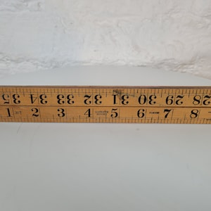 Vintage duimstok / duimstok van buxus / vintage meetlat / meetinstrument