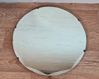 Vintage Art Nouveau Mirror with Bevelled Edges