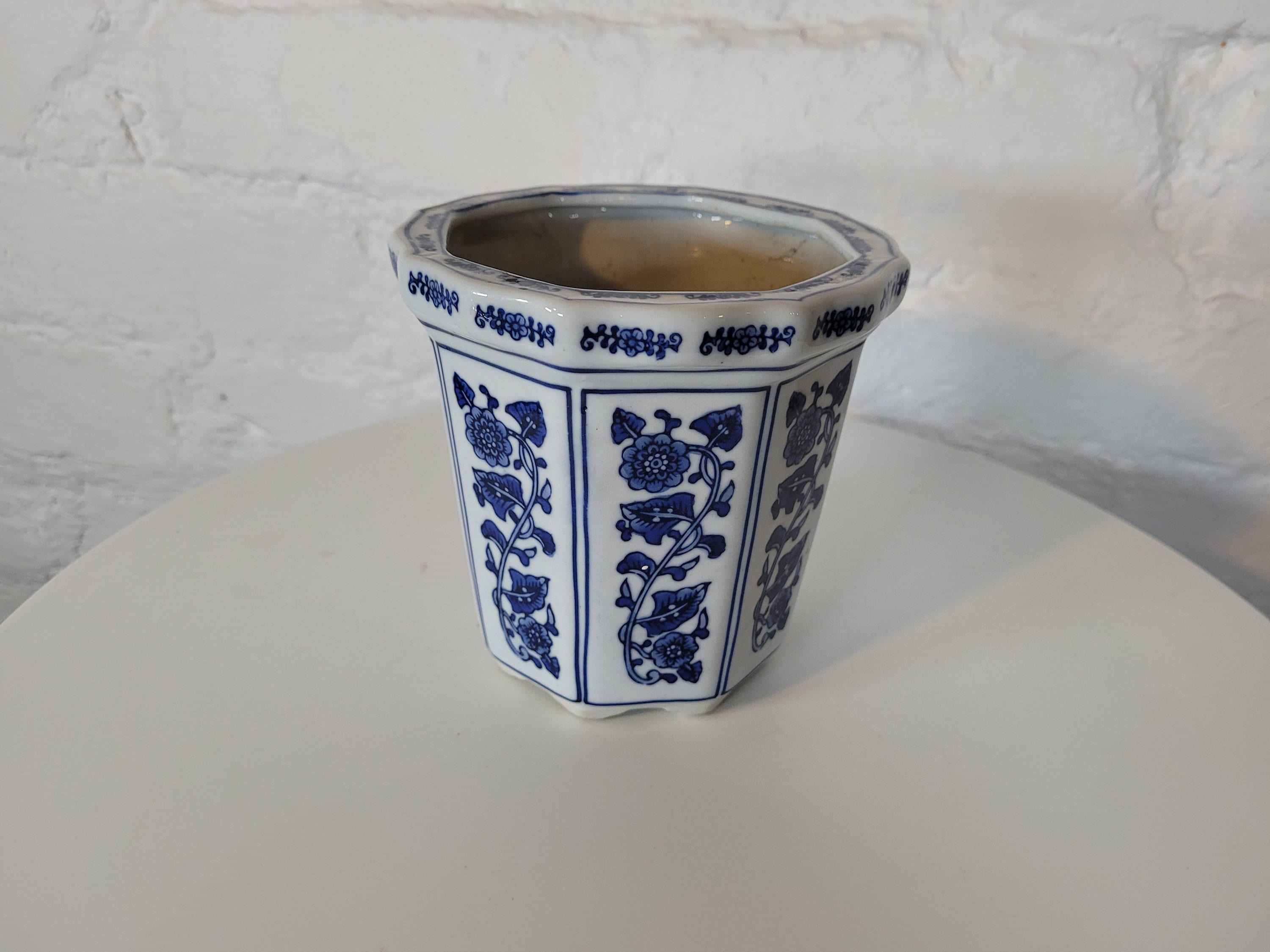 Vintage Blue and White Chinese Plant Pot / Plant Holder / Etsy