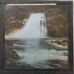 12 Antique Magic Lantern Slides / Magic Lantern Slides / Scenic Magic Lantern Slides / Waterfalls