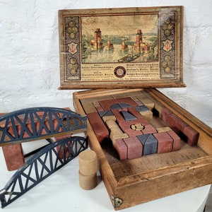 Antique Richter Blocks / Anchor Richter / Antique Construction Set / Stone Bridge Building Blocks / Antique Architectural Model