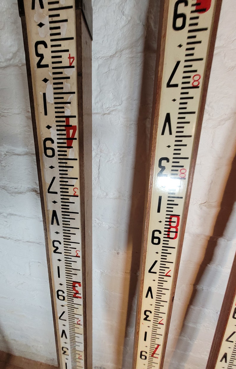 Vintage Holbro Teleform Inverted Surveyor's Measure / Oak and Brass ...